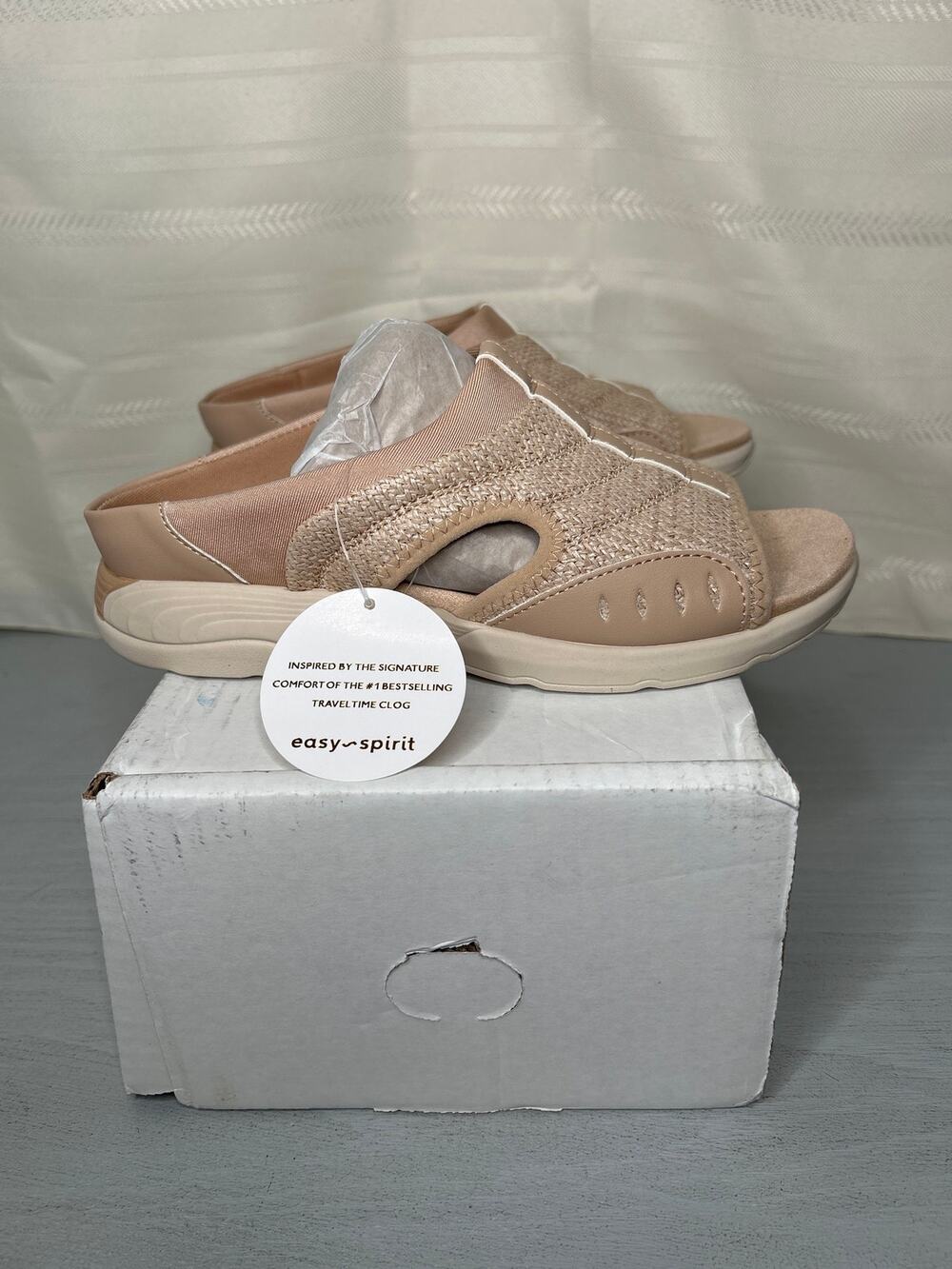 Easy Spirit Traciee2 Slip On Sandals Taupe Womens Size 7